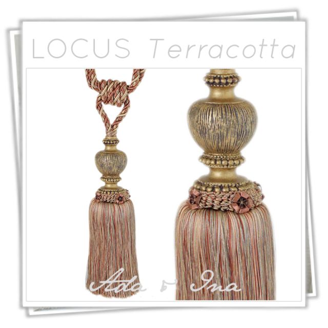 Locus curtain tieback with gold resin detail  - 11 colours