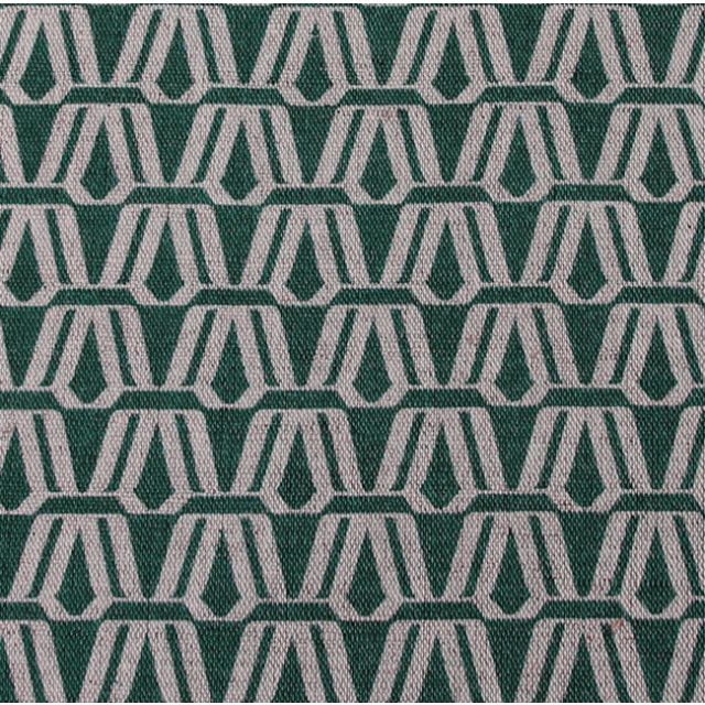 Elva Dark Pine - Natural curtain fabric, Dark Green contemporary print