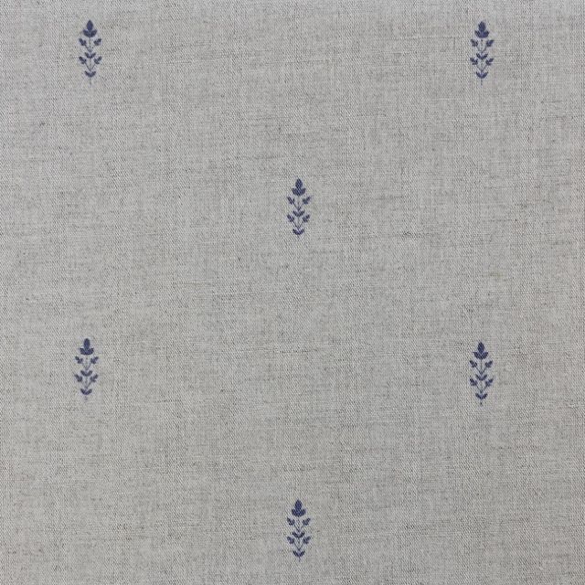 Asli Deep Blue - Natural fabric with classical blue pattern