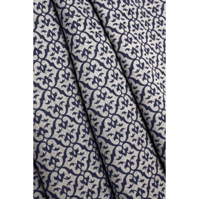 Brita Deep Blue - Curtain fabric printed with Dark Blue