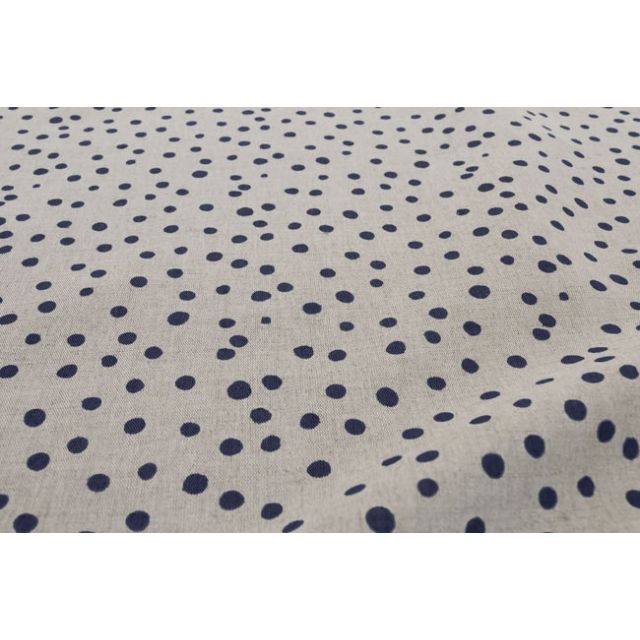Dottie Deep Blue - Dotted curtain fabric with Blue dots 