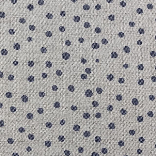 Dottie Deep Blue - Dotted curtain fabric with Blue dots 