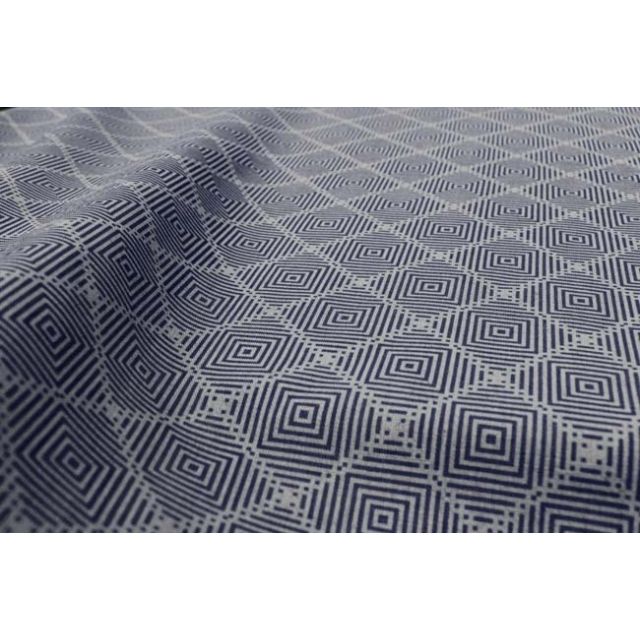 Feline Deep Blue- Fabric for curtains, Blue Print