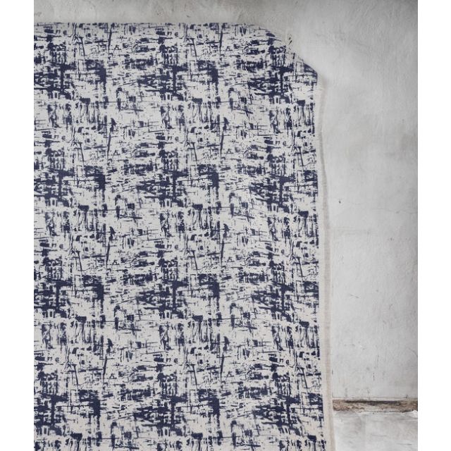 Grunge Deep Blue - Curtain fabric, abstract Blue pattern
