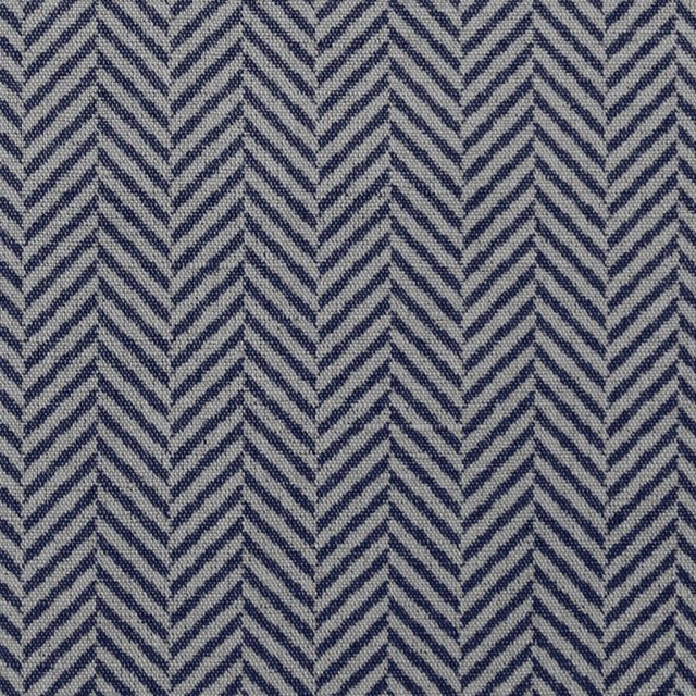 Hugo Deep Blue Curtain fabric, abstract blue herringbone pattern