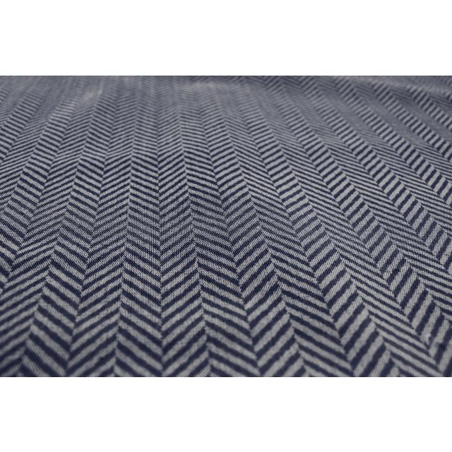 Hugo Deep Blue Curtain fabric, abstract blue herringbone pattern