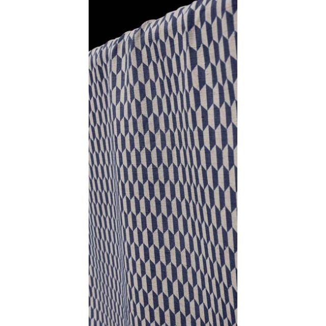 Lana Deep Blue - Fabric for curtains, Blue Print