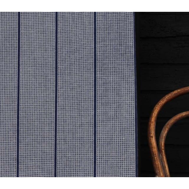 Marta Deep Blue Curtain fabric, abstract blue geometric pattern