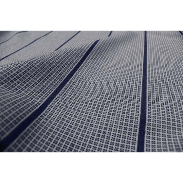 Marta Deep Blue Curtain fabric, abstract blue geometric pattern