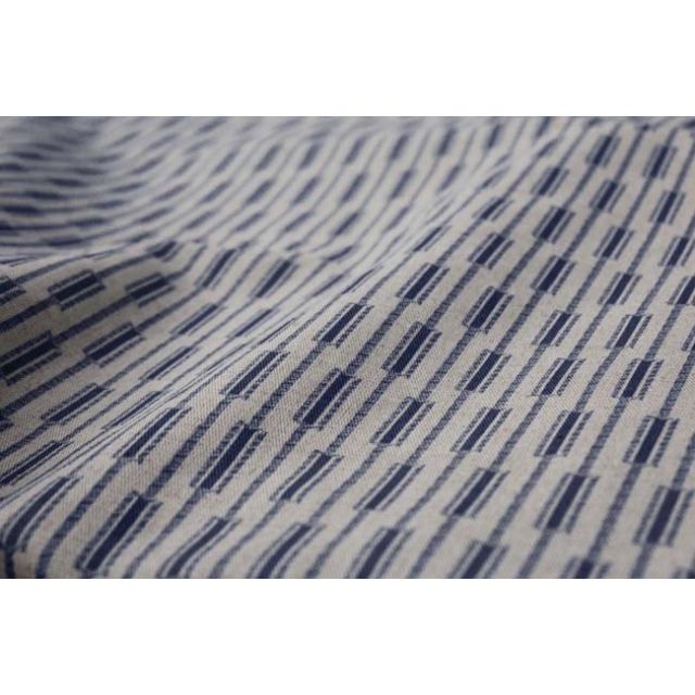 Millie Deep Blue - Curtain fabric, abstract Blue geometric pattern