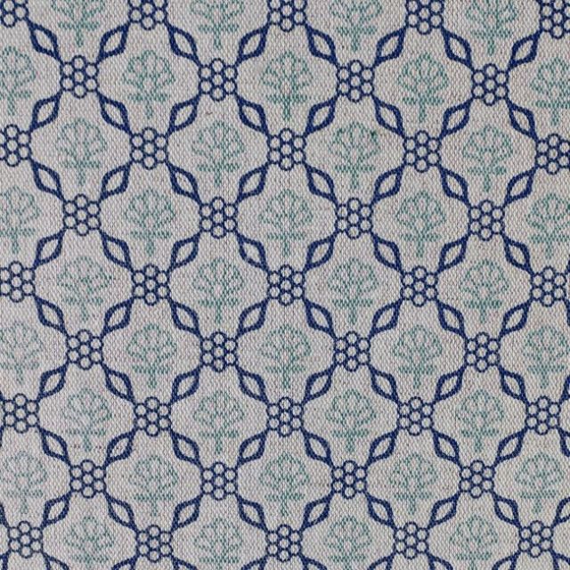 Hilla Blues - Curtain fabric, abstract Blue pattern
