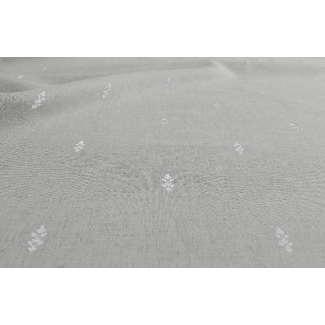 Asli White- - Natural fabric with classical white pattern