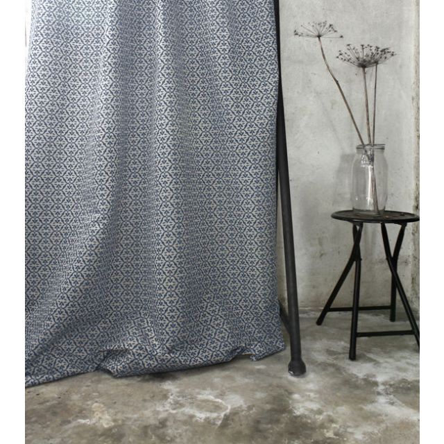 Brita Denim - Curtain fabric printed with Blue