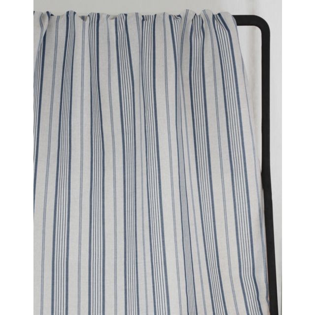 Freja Denim - Curtain fabric with Blue stripes