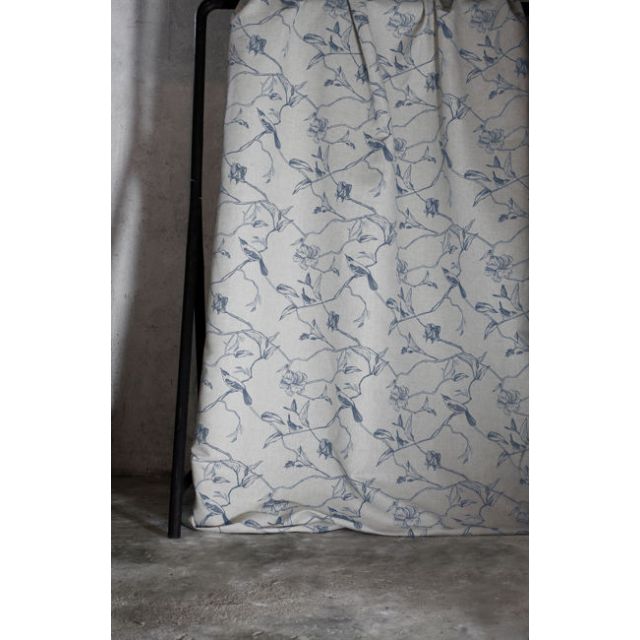 Gardenia Denim - Blue Botanical / bird pattern