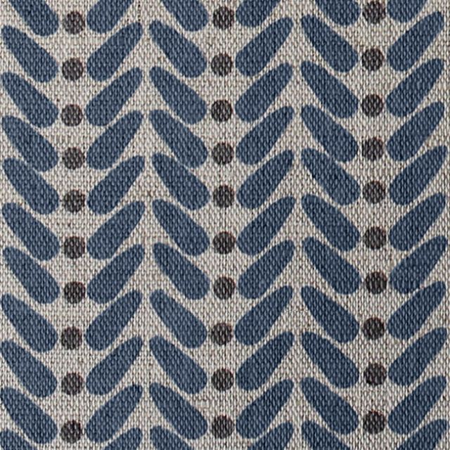 Hulda Denim - Natural Fabric printed with Blue and Grey