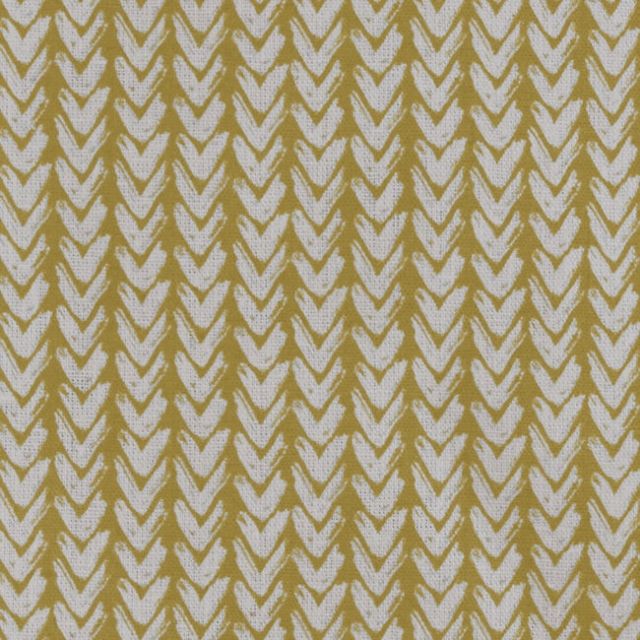 Fia Dijon - Linen curtain fabric, abstract Yellow pattern