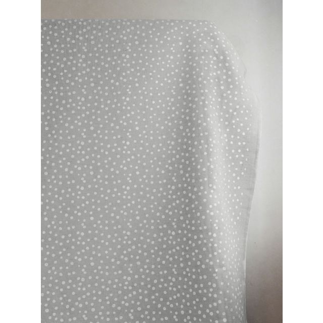 Dottie White - Natural fabric with white dots