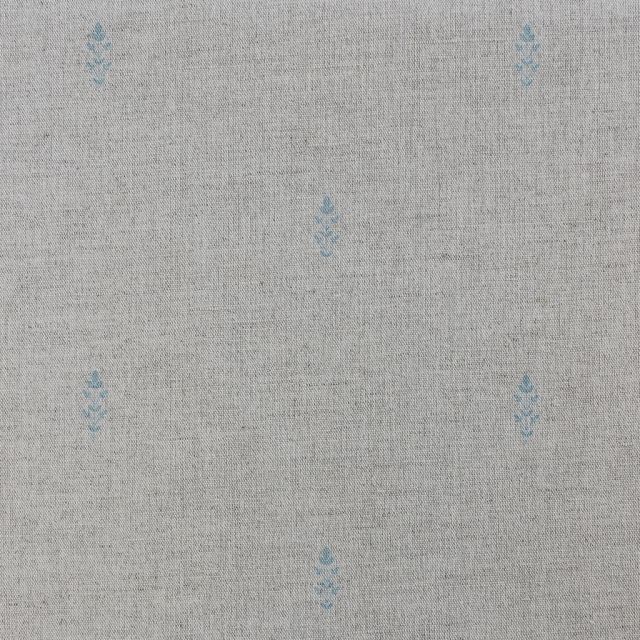 Asli Duck Egg - Natural fabric with classical blue pattern