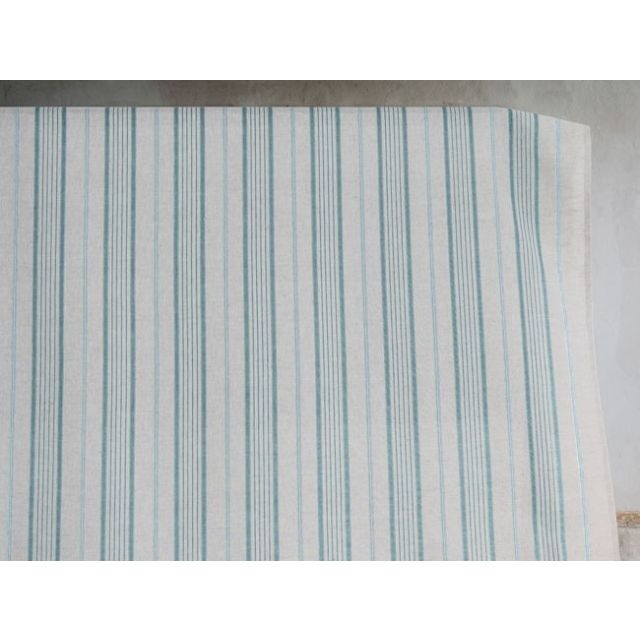 Freja Duck Egg - Curtain fabric with Light Blue stripes