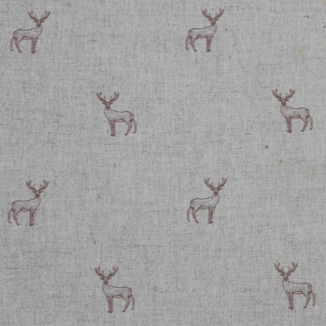 Deer Dusty Pink - Curtain fabric with pink pattern of deers