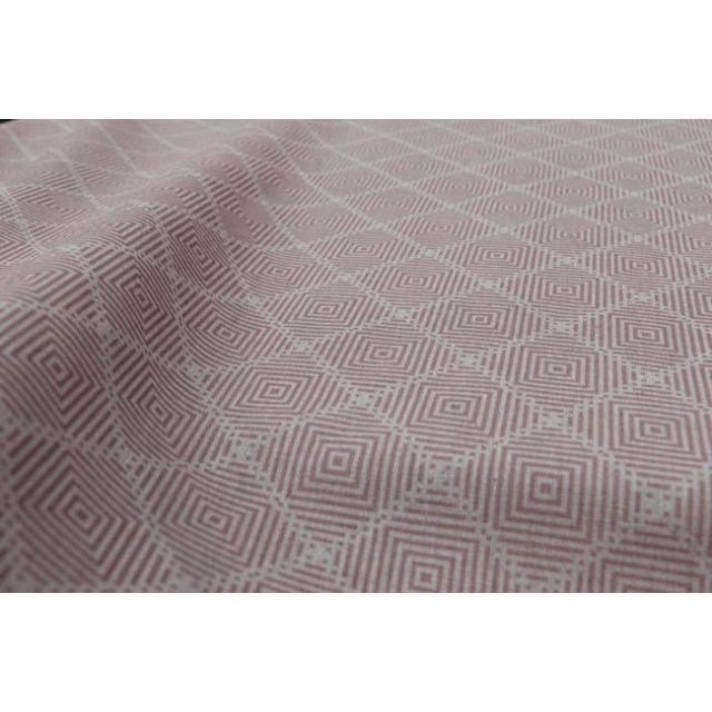 Feline Dusty Pink - Fabric for curtains, Green Print