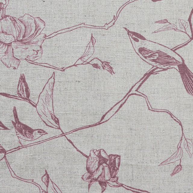 Gardenia Dusty Pink - Pink Botanical / bird pattern