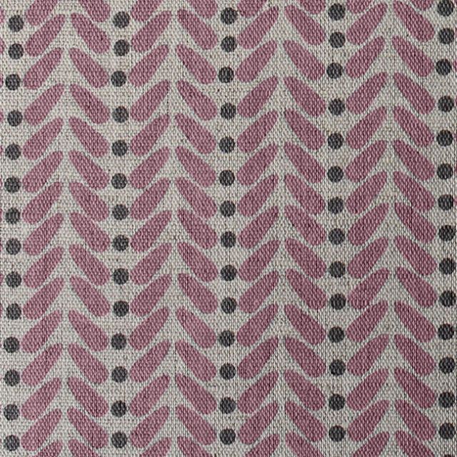 Hulda Dusty Pink - Fabric for curtains printed with Dusty Pink and Grey