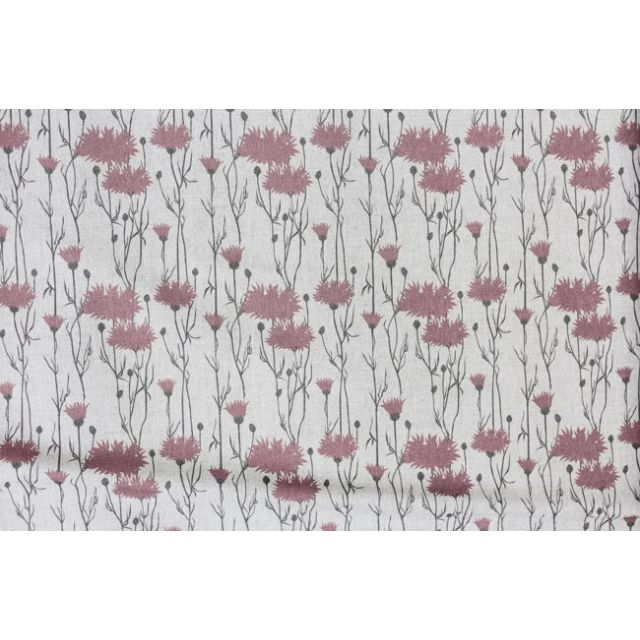 Margrete Dusty Pink - Curtain fabric with Pink print