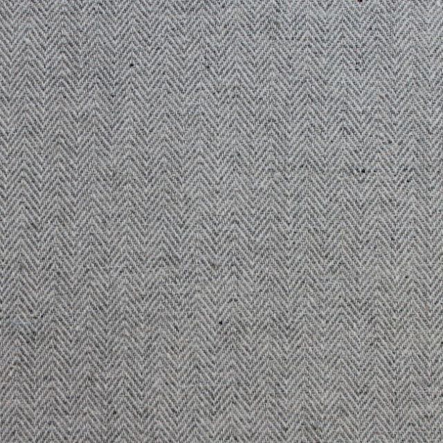 Edda Dove Grey - Herringbone fabric for curtains, White and Grey