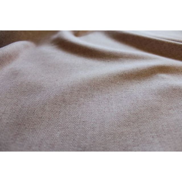 Edda Pale Rose - Herringbone fabric for curtains, White and Pale pink