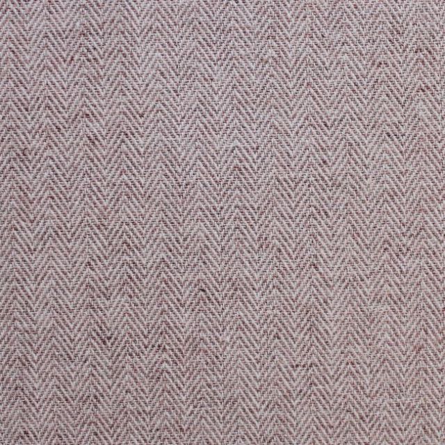Edda Pale Rose - Herringbone fabric for curtains, White and Pale pink