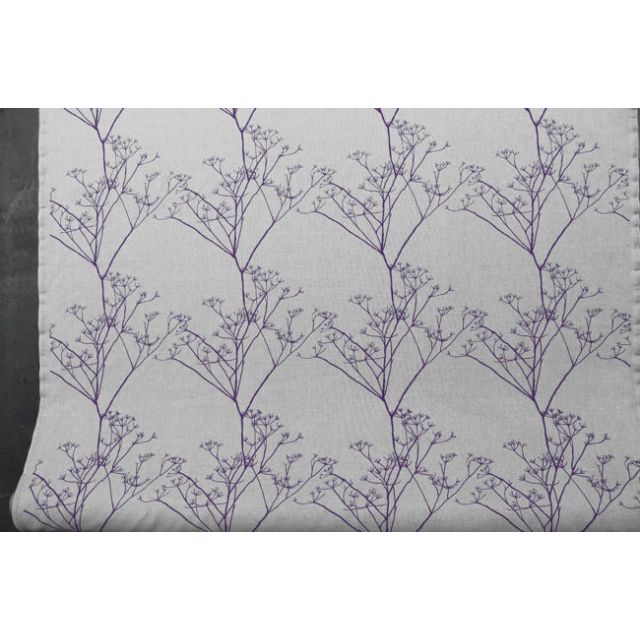 Chervil Eggplant, Natural fabric with Violet print