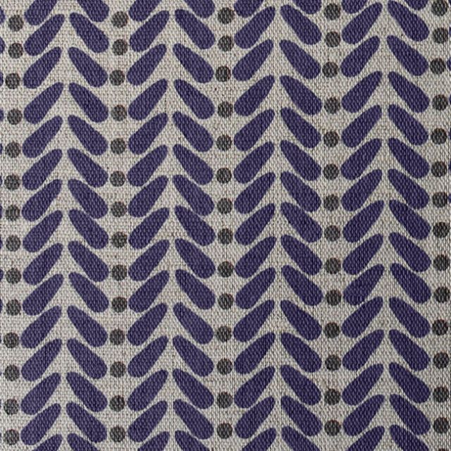 Hulda Eggplant - Fabric for curtains printed with Purple and Grey