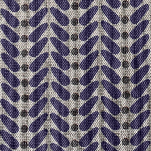Hulda Eggplant - Fabric for curtains printed with Purple and Grey