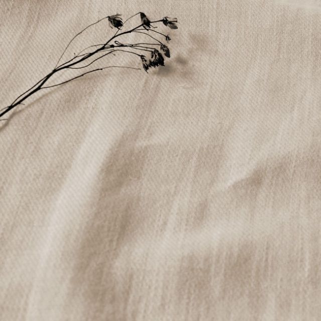 Enni Chalk - Ecru / Bone colour Linen Cotton fabric