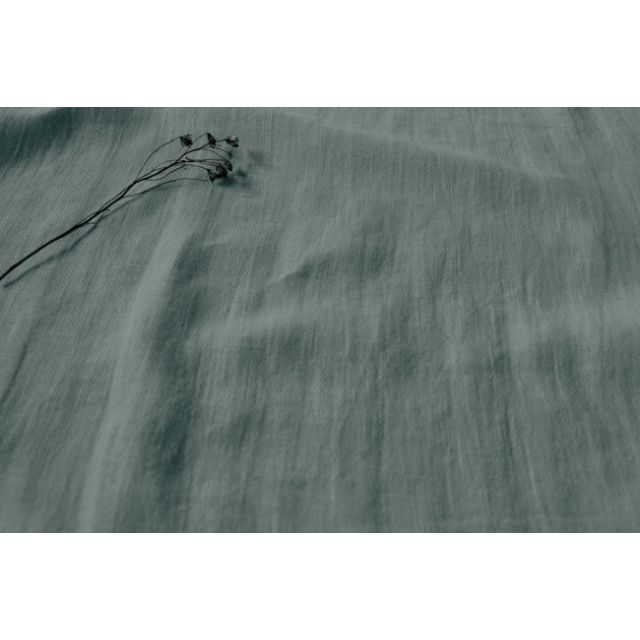 Enni Dusty Aqua - Cyan Linen Cotton fabric