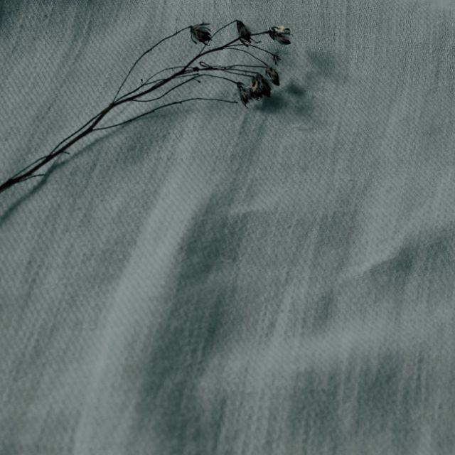 Enni Dusty Aqua - Cyan Linen Cotton fabric