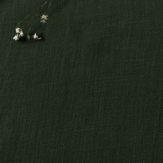 Enni Moss Green - Dark Green Linen Cotton fabric