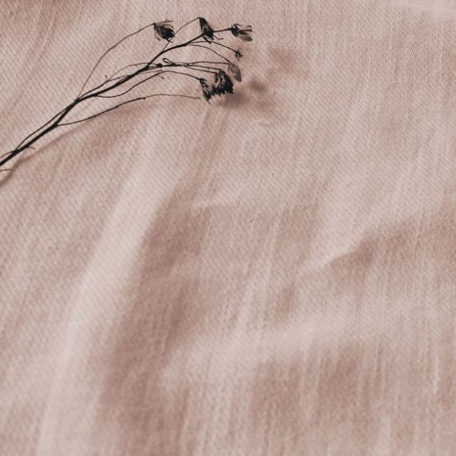 Enni Wild Rose - Pale Pink Grey Linen Cotton fabric