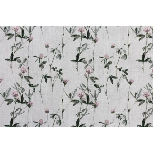 Estelle Powder Rose - Curtain fabric with Pink and Green floral print