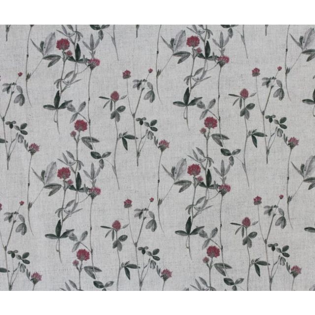 Esther Cherry - Natural fabric with Red and Grey floral print