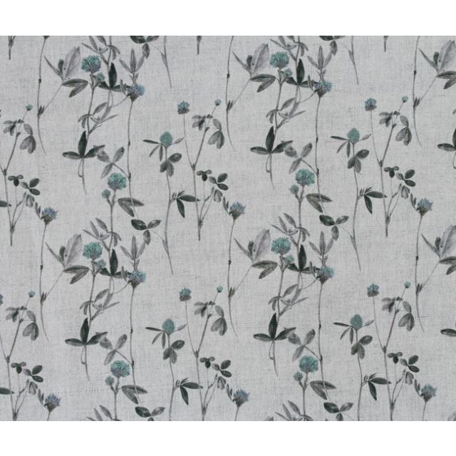 Esther Duck Egg - Natural fabric with Light Blue and Grey floral print