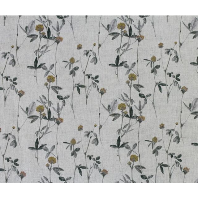 Esther Mustard - Natural fabric with yellow print