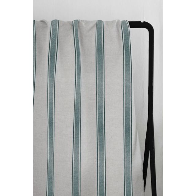 Bella Fern - Curtain fabric with Green stripes