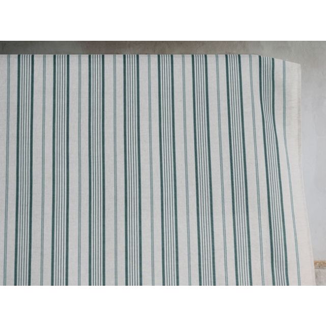 Freja Fern - Curtain fabric with Green stripes