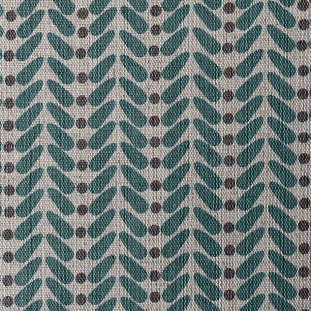 Hulda Fern - Fabric for curtains printed with Green and Grey