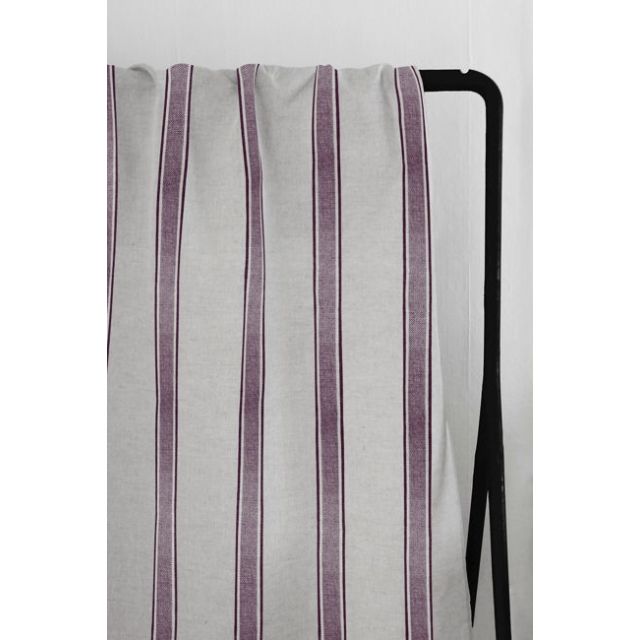 Bella Grape - Curtain fabric with Purple stripes
