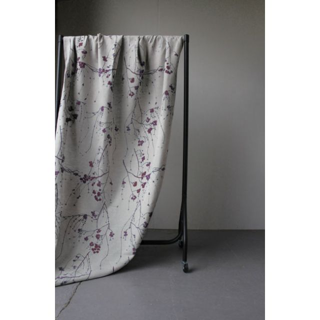 Berry Grape - Natural fabric with Purple print