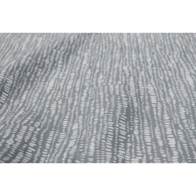 Dora-INV-WHT-Greige - White fabric with Grey Abstract Print, 100% Linen